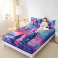 thumbnail image 4 of Homewish Cartoon Penguins Bed Sheets,Antarctic Animal King Sheets,Multicolor Aurora Sheet Set For Girls Kids,Ultra Soft Home Decor,4 Pieces, 4 of 7