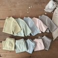 thumbnail image 5 of YunPes Toddlers Plain Cotton Pajama Set Breathable Short Sleeve Crew Neck Top and Shorts Soft Loose Fit 2 Piece Outfit, 5 of 9