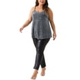 thumbnail image 2 of Agnes Orinda Women's Plus Size Sequin Sparkle Glitter Cami Sleeveless Gradient Party Camisole Tank Top 2X Silver, 2 of 6