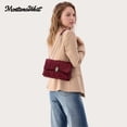 thumbnail image 6 of Montana West Quilted Crossbody Bag for Women Small Clutch Purse with Silver Chain, Burgundy, 6 of 7