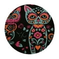 thumbnail image 2 of JEUXUS Round Tablecloth Skeleton Cat Kitten Fitted Elastic Waterproof Wipeable Table Cloth Cover Decorations Table Pad Cover for lndoor Outdoor-Medium, 2 of 7
