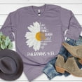 thumbnail image 2 of Love in Faith | I Can Do All Things 3/4 Sleeve | Christian Womens Shirts | Heather Deep Purple | L, 2 of 6