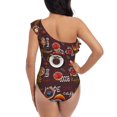 thumbnail image 6 of Yiaed A Cup Of Black Coffee On A Saucer Print Women One Piece Swimsuits Tummy Control One Shoulder Bathing Suits Pattern Ruffle Swimwear-Medium, 6 of 8