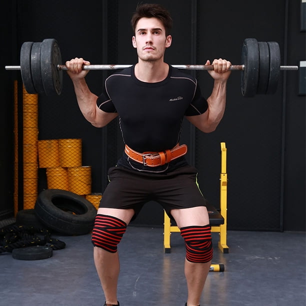 Vendaje elástico para sentadillas y levantamiento de pesas, vendaje elástico, rodilleras largas, equipo de protección para fitness para hombres y mujeres, entrenamiento deportivo, rodilleras