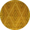 thumbnail image 1 of Ahgly Company Machine Washable Indoor Round Southwestern Yellow Country Area Rugs, 5' Round, 1 of 4