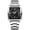White stainless steel - black dial, variant on New rectangular men's watch, made of stainless steel, with a simple and sporty design, suitable for outdoor use, equipped with a quartz movement, calendar function, and waterproof feature