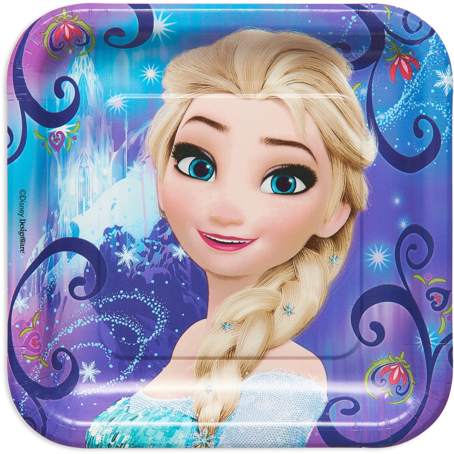 9" Frozen Magic Square Paper Party Plate, 8ct