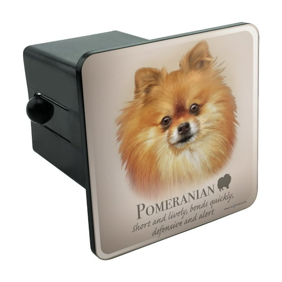 Pomeranian Dog Breed Tow Trailer Hitch Cover Plug Insert