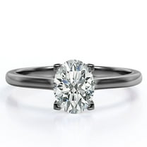 JeenMata Enchanting Prong 2 Carat Oval Cut Solitaire Engagement Ring in 18K Black Gold Plating over Silver