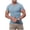 Light Blue, variant on Man Solid Color Casual Fashion V-neck Short Sleeves Top Pink XXL