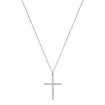 Dazzlingrock Collection Round Lab Grown White Diamond Cross Pendant for Men's & Women's (Unisex) (0.30 ctw, Color H-I, Clarity SI2) in 925 Sterling Silver