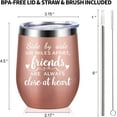 thumbnail image 2 of Friend Birthday Gift for Women - Funny Vacuum Insulated Wine Tumbler Mug with Lid and Straw 12oz (Rose Gold), A-Rose Gold, 2 of 6