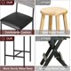 thumbnail image 4 of Set of 4 37-pulgada bar stools con metal legs, pu asientos, backrests, y footrests - rustic gris kitchen height forrado stools para dining room, kitchen, y party, 4 of 7