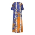 thumbnail image 4 of ClodeEU Women's Summer Short SleeveV Neck Flowy Maxi Dresses ,Casual Elegant Long Dresses Multicolor03,Womens Plus M, 4 of 5