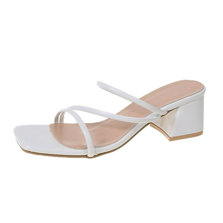 

chaolei Women s Sandals Size 9 Heels Slip-On Sandals Casual Womens Shoes Breathable High Knob Fashion Toe Women s sandals for Women for the Beach