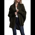 thumbnail image 3 of para Mujer: Suéter Holgado de Punto con de Murciélago y Gran Tamaño. Verde Oscuro Talla Única, 3 of 10