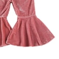 thumbnail image 3 of One opening 1-6Y Fashion Newborn Toddler Baby Girls Bell Bottoms Velvet Casual Pants Elastic Waist Children Kids Girls Long Flare Trousers, 3 of 5