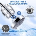 thumbnail image 4 of JESWO Cabeza de Ducha Filtrado, 15 Etapas Filtro de Agua para Regadera + Cabezal de Ducha de 4'', 5 Modos Ajustables de Alta Presi&oacute;n de Filtro para Regadera Ba&ntilde;o, Eliminar Cloro, 4 of 7