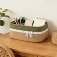 thumbnail image 5 of Woven Holiday Gift Storage Basket With Exquisite Packaging, Multi-purpose Organizer Bin For Home, Parties & Festive Decor, Durable Handmade Storage Solution, 13.58*10.03*5.9in, Army Green, 5 of 6