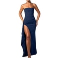 thumbnail image 1 of Vestido de Longitud de Rodilla, Color Sólido Estampado en Caliente Perspectiva Envoltura de Ropa Interior para el Pecho Y el Abdomen, 1 of 7
