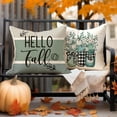thumbnail image 3 of Hello Fall Pillow Covers 18x18 Set of 2,Pumpkin Eucalyptus Mason Jar Pillow Case,Thanksgiving Outdoor Cushion Covers Decorations for Home Aqua(22-18), 3 of 6