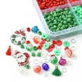 thumbnail image 2 of DIY Christmas Bracelet Making Kit Including Glass Round & Polymer Clay Disc Beads Wreath & Sock Alloy Enamel & Aluminum Bell & Polycotton Tassel Pendant Mixed Color 1053Pcs/box, 2 of 6