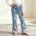 thumbnail image 6 of MuXiKeJi Clothes Wide Leg Jeans Girls Baggy Cute Print Elastic Waist Wide Leg Flared Denim Pants Regular Fit Long Casual Bottoms Girls Jeans, 6 of 8