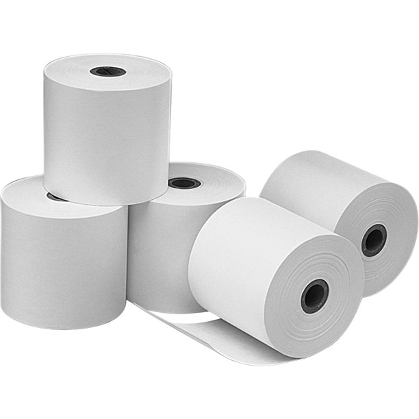 PM, PMC09862, OnePly Bond Cash Register Rolls, 5 / Pack, White