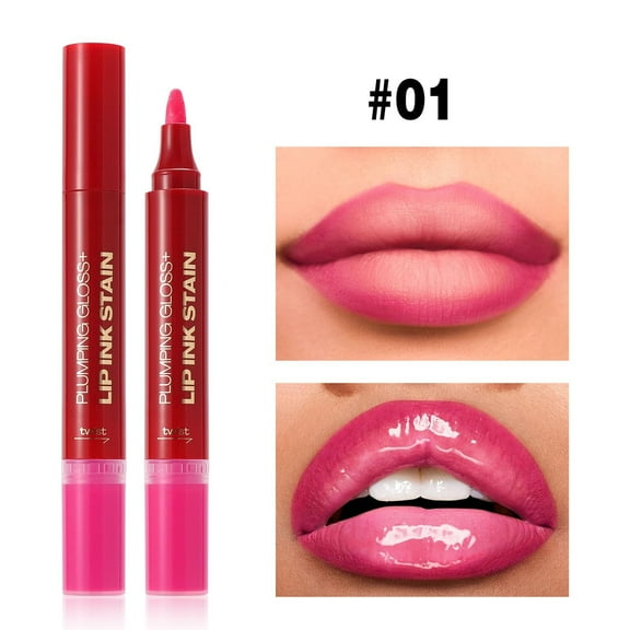 Lip Marker, Liquid Lip Liner, 2 In 1 Matte Waterproof Longwear Lip Tint Pen, High Pigmented Non-Sticky Quick Drying Soft Texture Lip Makeup Tool