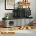 thumbnail image 3 of EasyUp Cat Litter Box Enclosure Resin Hidden Litter Box Furniture with Odor Control Vented Space-Saving Design Litter Box Enclosure for Indoor Outdoor Use(Black&Grey,63.11"*17.8"*17.13"), 3 of 7