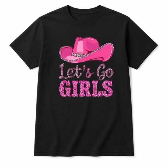 Western Pink Cowgirl Hat Graphic T-Shirt, Unisex Classic Fit Tee