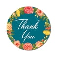thumbnail image 1 of Darling Souvenir 45 Pcs Round Wedding Envelope Seal Teal Blue Floral Wreath Thank You Stickers-1.6 Inches, 1 of 4