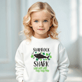 thumbnail image 4 of Bump and Beyond Designs St. Patrick's Day Shirt for Kids, Shamrock Shark Sweatshirt (Heather Grey 2T), 4 of 5