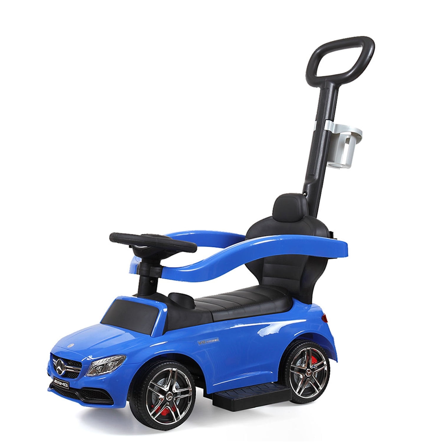 CIPACHO 3-in-1 Mercedes Licensed Kids Ride On Push Car, Child Walker Stroller with Handle, Safety Bars, Music & Horn, Cup Holder, Toy Car, Blue CIPACHO 3-in-1 Mercedes Licensed Kids Ride On Push Car, Child Walker Stroller with Handle, Safety Bars, Music & Horn, Cup Holder, Toy Car, Blue