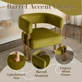 thumbnail image 3 of Dayalane Modern Barrel Accent Chairs Set of 2, Velvet Upholstered Armchairs with Metal Leg, Reading Chairs forLiving Room, Bedroom, Lounge, Olive, 3 of 8