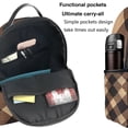 thumbnail image 5 of Lightweight Backpack With Adjustable Shoulder Strap Empty Bag Upright 12×14.5in For Weekend Holiday Travel Hiking Argyle Plaid Brown_4, 5 of 5