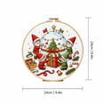 thumbnail image 3 of Christmas Cross Stitch Kit Elves Workshop Snow Globe Gift Round Hoop, 9.5 Inch Pre-Printed Canvas DIY Holiday Wall Decor for Adults, 3 of 5