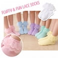 thumbnail image 7 of Little Girls Glitter Organza Big Ruffle Socks, Frilly Sheer Mesh Ankle Dress Socks, Sparkly Princess Socks for Party, Birthday, Holiday Outfits, Assorted Shiny Trim Colors White 2XS, 7 of 7