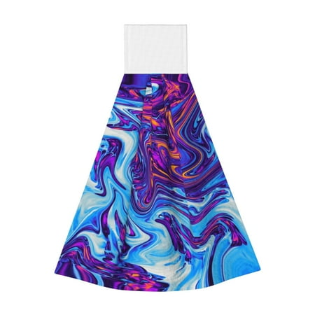 

Wukai Swirl Print Blue Purple Print Kitchen Towels Quick Dry Washcloths Coral Velvet Dishtowels Multipurpose Reusable Cloths Soft Tea Absorbent Cleaning Cloths