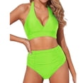 thumbnail image 3 of MSJUHEG Sporty Two Piece Swimsuits,Thong Bikini Sets for Women,High Cut Bathing Suits,2 Piece Bathing Suits for Women,Strapless Bathing Suits for Women,Halter Swimsuits for Women, B XL, 3 of 3