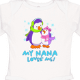 thumbnail image 4 of Inktastic My Nana Loves Me Cute Penguins Girls Long Sleeve Baby Bodysuit, 4 of 5