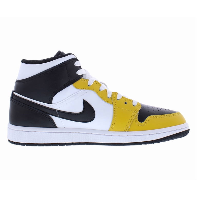 Nike Air Jordan 1 ホワイト/ブラック/イエロー Nike Air Jordan 1 Mid Yellow Ochre / Black - White DQ8426-701