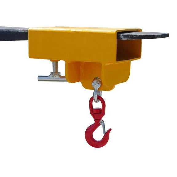POWERWORKS Forklift Lifting Hook Attachment 2200lbs Capacity Single Mobile Forklift Crane with Swivel Hook and Large T-Screw Forklift Lifting Hoist Fork Lifting Hook Device