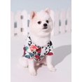 thumbnail image 1 of PETSIN 1pc Petsin Cute Rose Patterned White Pet Shirt With Paw Prints, 1 of 5
