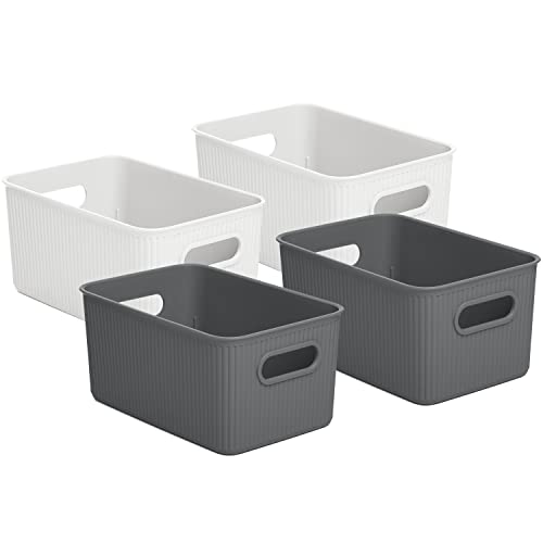 Superio Small Decorative Storage Bin (4 Pack) Closet, and Shelf