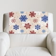 thumbnail image 2 of TSOVTHRID Snowflake Beige Print Recliner Headrest Cover Non Slip Sofa Headrest Cover PU Leather Recliner Chair Head Protector Covers for Home Couch Christmas Decoration 17x27in, 1 Piece, 2 of 7
