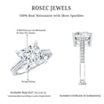 thumbnail image 5 of Rosec Jewels Princess Cut Moissanite Solitaire Engagement Ring - 8 mm - 3 ct - D-VS1 Certified, 925 Sterling Silver, US 12.00, 5 of 6