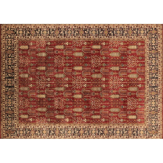 Ahgly Company Indoor Rectangle Oriental Brown Traditional Area Rugs, 7' x 9'