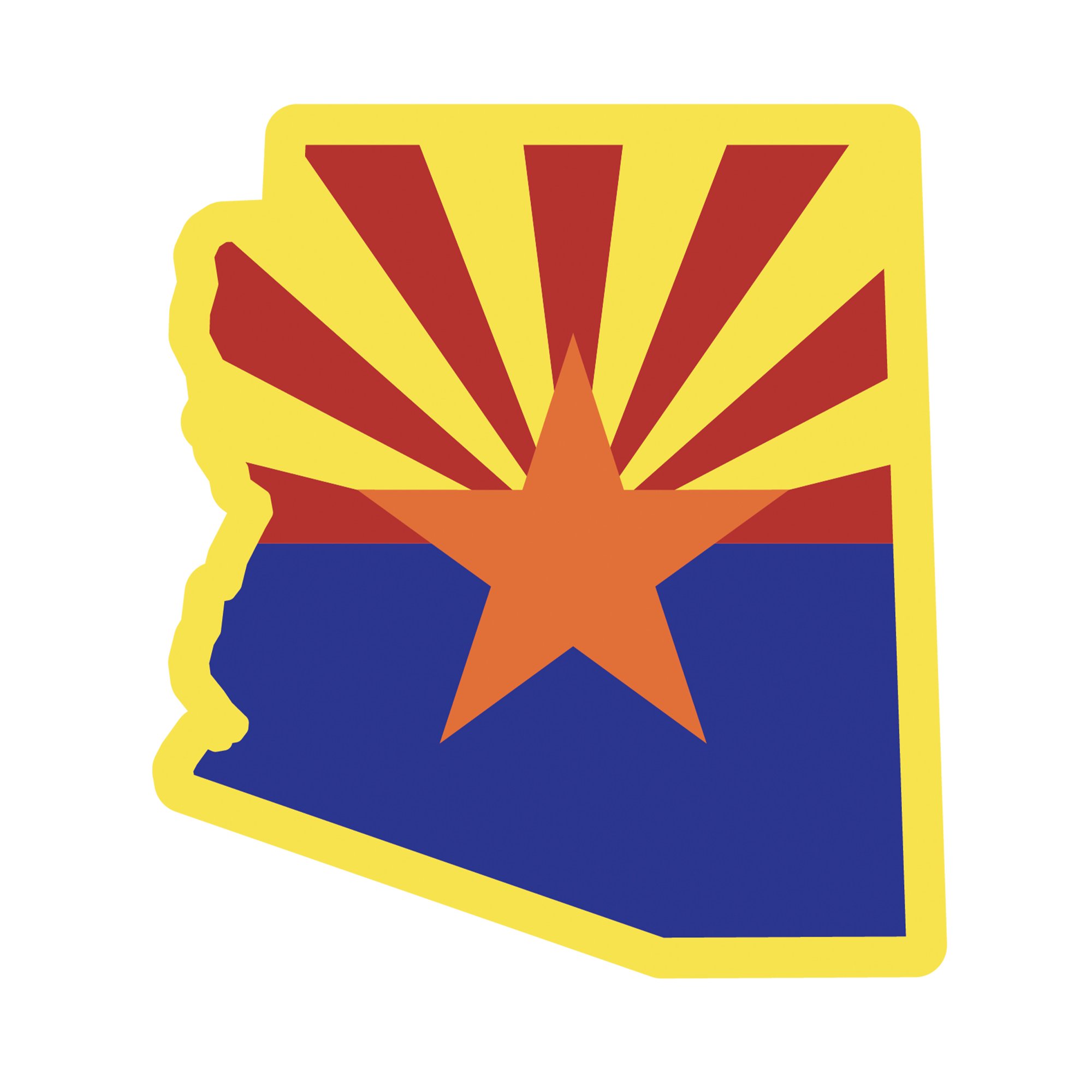 Auto Drive Arizona State Vinyl Automotive Decal, Multicolor, 4.75 in x 4.75 in