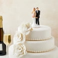 thumbnail image 3 of Funny Wedding Cake Topper, Bride Tied Up Groom Couple Figurine Decorations (2.6 x 4.6 x 2.3 In), 3 of 9